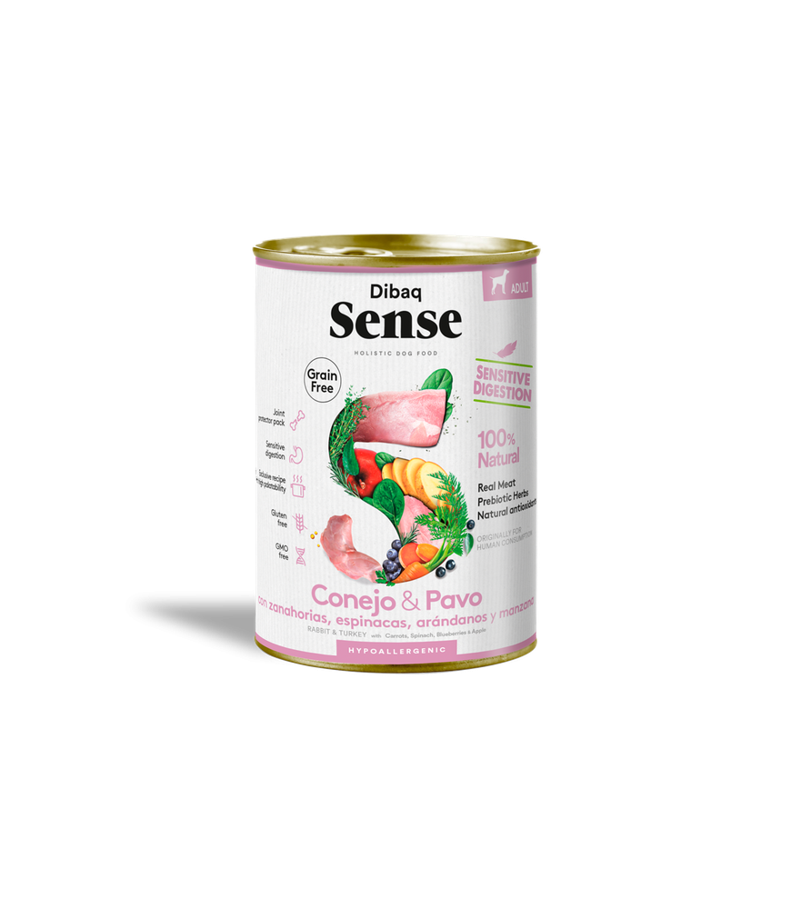 Dibaq Sense Sensitive Conejo y Pavo – Grain Free Húmedo