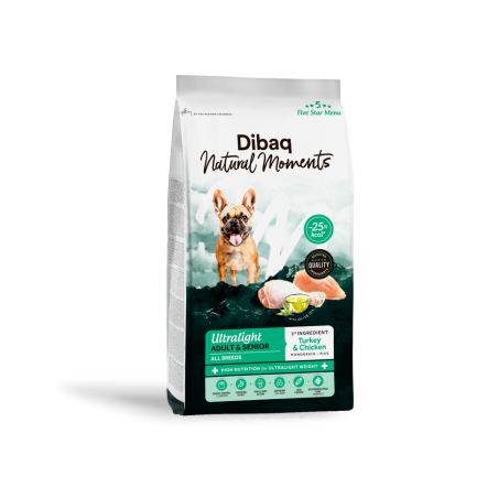 Pienso ligero para perros adultos. Receta baja en grasas y calorías, ideal para controlar el peso. Natural, digestible y equilib